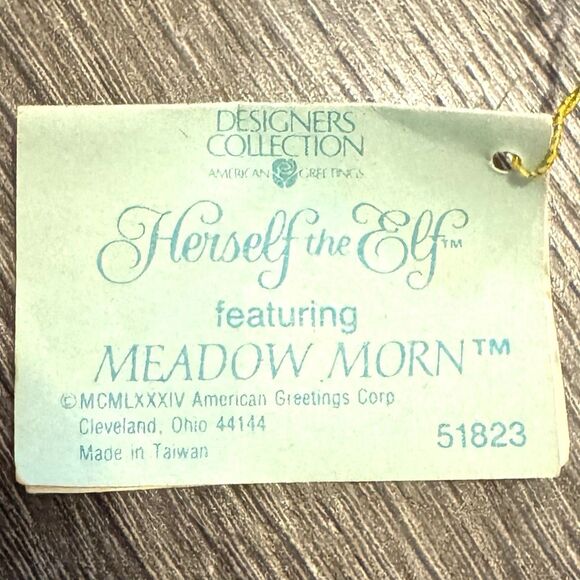 Vintage Herself the Elf Meadow Morn doll Porcelain Ceramic figurine 1984 W/ Tag - Picture 4 of 10